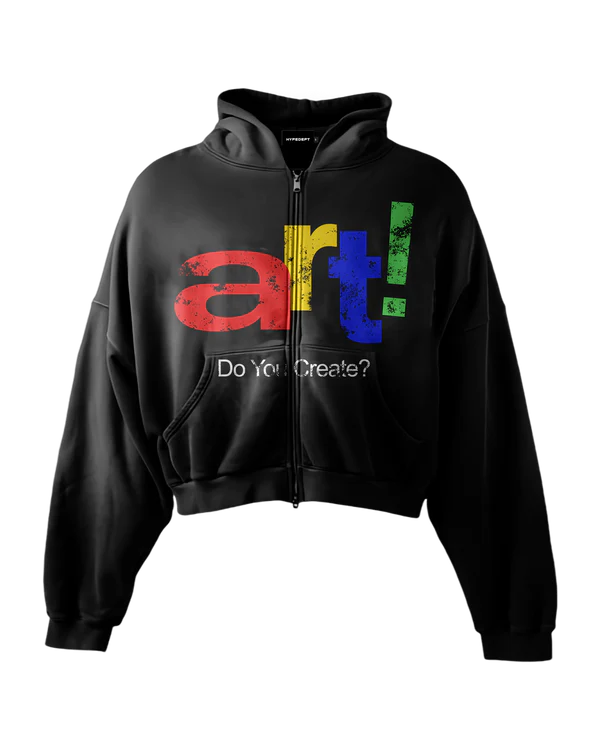 Artboard1 'DO YOU CREATE?' HEAVYWEIGHT BOXY ZIPUP HOODIE