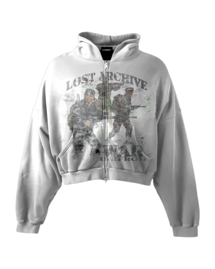 'LOST ARCHIVE II' HEAVYWEIGHT BOXY ZIPUP HOODIE