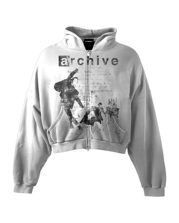 REVANTWHITE 'REVENANT' HEAVYWEIGHT BOXY ZIPUP HOODIE