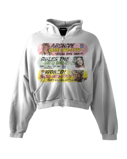 'HOTLINE' HEAVYWEIGHT BOXY ZIPUP HOODIE