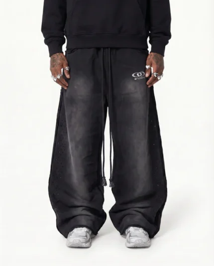 ARCHIVE ONYX RHINESTONE SWEATPANTS - BLACK