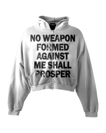 'NO WEAPON FORMED' HEAVYWEIGHT BOXY ZIPUP HOODIE