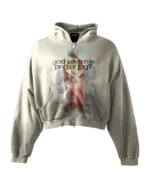 'SAVE ME' HEAVYWEIGHT BOXY ZIPUP HOODIE