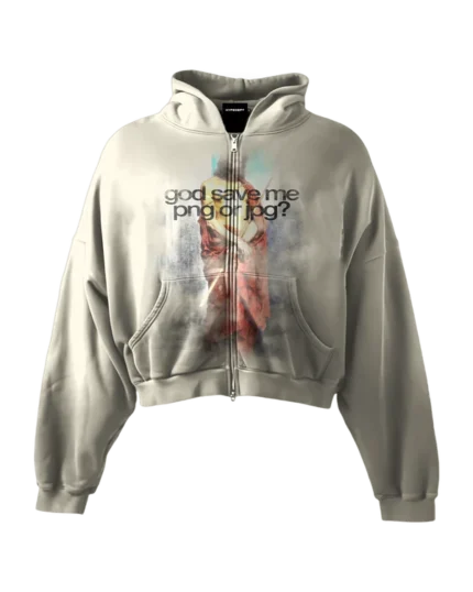 'SAVE ME' HEAVYWEIGHT BOXY ZIPUP HOODIE