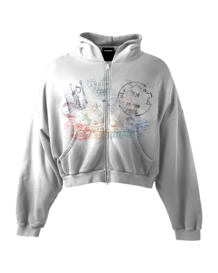 'STAMPS II' HEAVYWEIGHT BOXY ZIPUP HOODIE